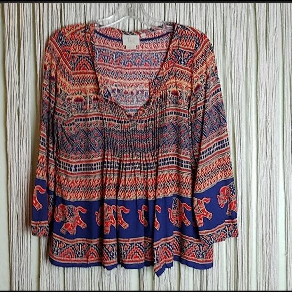 Anthro Vanessa Virgina Elephant Top - Picture 3 of 8